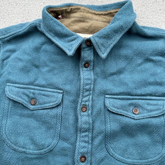 Fayettechill Local Dave Shacket Powdered Steel Mens Large Flannel Pockets Blue - Picture 7 of 11